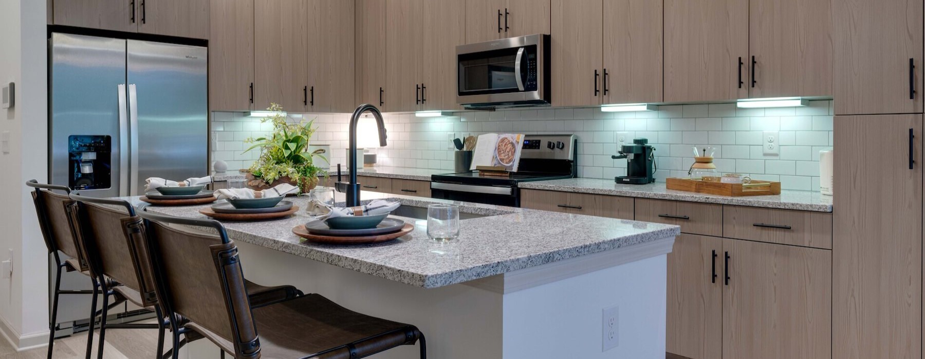 kitchen with an island and stainless steel appliances