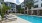 a swimming pool in a resort